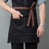 2022 black denim pocket chef apron short apron with pocket  apron for bar waiter