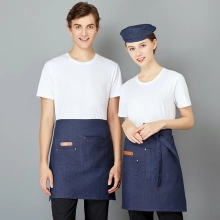 2025  denim pocket chef apron short apron  apron for bar waiter