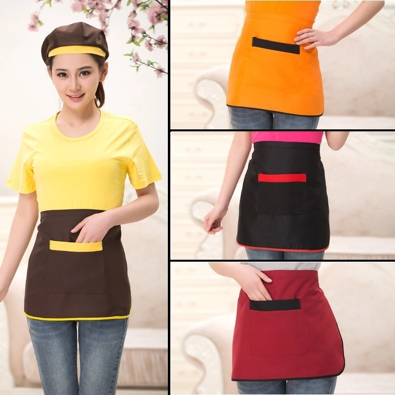 2025  pocket tiny apron short apron  cafe staff apron for  waiter