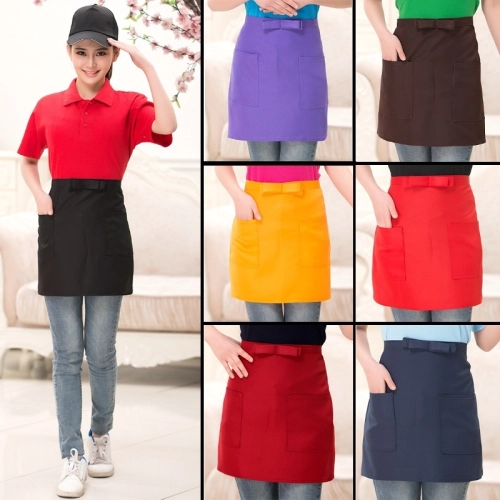 2025  bow pocket tiny apron short apron  cafe staff apron for  waiter