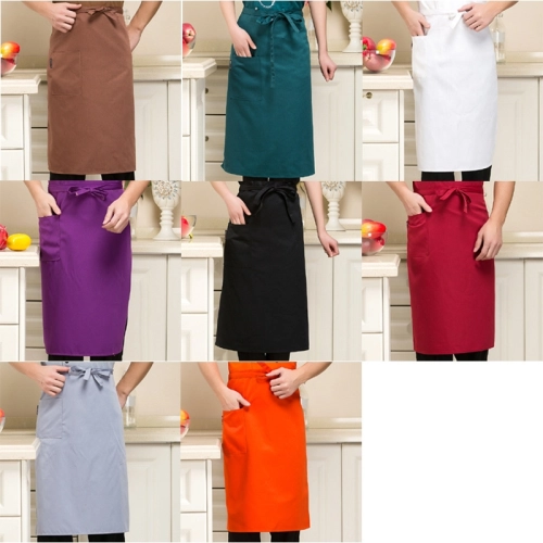 2025 kinee length  apron solid color  cafe staff apron for  waiter chef
