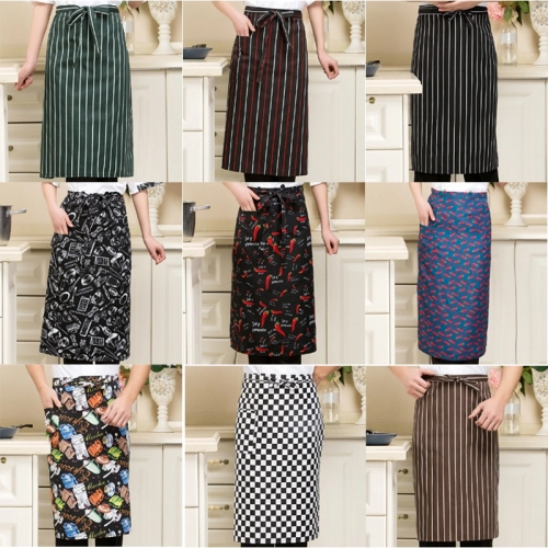 2025 knee length printing  cafe staff apron for  waiter chef apron wholesale