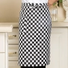 2022 knee length checker printing  cafe staff apron for  waiter chef apron wholesale Color color 1