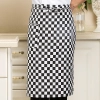 2025 knee length checker printing  cafe staff apron for  waiter chef apron wholesale Color color 1