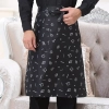 2025 knee length checker printing  cafe staff apron for  waiter chef apron wholesale Color color 4