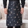 2025 knee length checker printing  cafe staff apron for  waiter chef apron wholesale