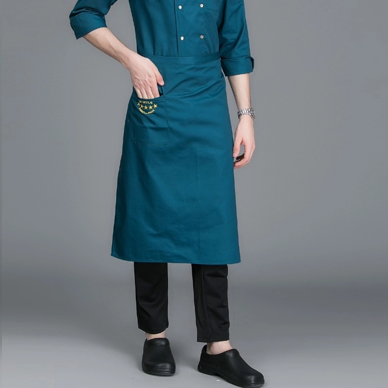 2025 mid-length solid color good fabric  cafe staff apron  chef apron discount