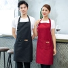 2025 fashion   good fabric solid color cafe staff halter apron long apron