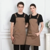 2025 fashion high quality Europe desgin pub waiter apron cafe halter apron long apron