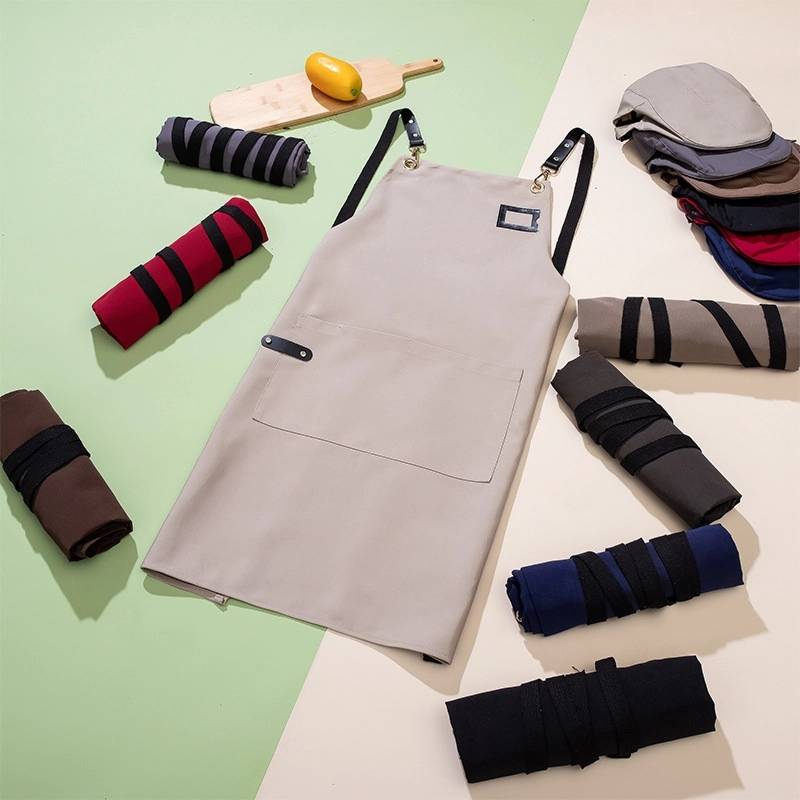 2025   Europe new desgin H style pub waiter apron cafe halter apron long apron