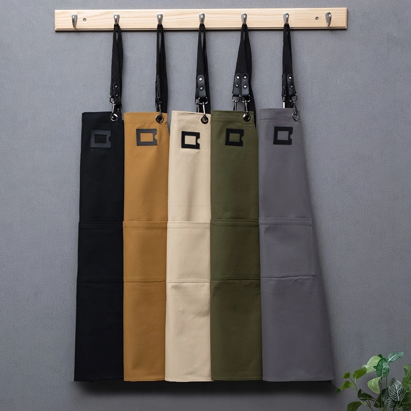 2025 Europe new desgin dessert store staff apron pub waiter apron cafe halter apron long apron