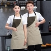 2022 hot sale  Europe new desgin patchwork dessert store staff apron with pocket  waiter apron cafe halter apron long apron