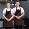 2025 hot sale  Europe new desgin patchwork dessert store staff apron with pocket  waiter apron cafe halter apron long apron