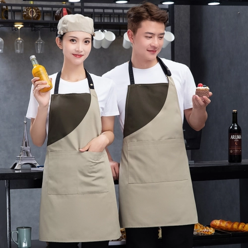 2025 hot sale  Europe desgin patchwork dessert store staff apron waiter apron cafe halter apron custom logo supported