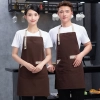 2025 USA hot sale  dessert store staff apron waiter apron cafe halter apron custom logo supported