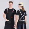 2025 blue denim super market staff apron waiter apron fresh store halter apron both for women and men