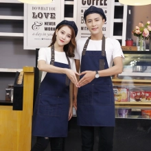 2025 blue denim dessert store staff apron waiter apron fresh store halter apron both for women and men