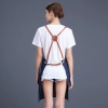 2022 blue denim super market staff apron waiter apron fresh store halter apron both for women and men