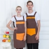 2025 hot sale super market staff  fresh vegetable store patchwork halter short apron