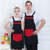 2022 hot sale super market staff  fresh vegetable store patchwork halter short apron Color color 3