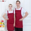 2022 europe style canvas long halter apron super market vegetable store halter  apron pub apron