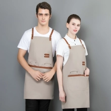 2022 europe style canvas long halter apron super market  fresh vegetable store halter  apron