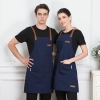 2025 France style canvas long halter apron super market vegetable store  pub apron Color color 1