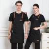 2022 France style canvas long halter apron super market vegetable store  pub apron Color color 4