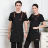 2022 France style canvas long halter apron super market vegetable store  pub apron