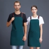 2022 English style dual pocket long halter apron super market vegetable store  pub apron