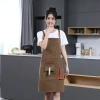 2025 upgrade canvas  fabric baker apron waiter apron household long apron Color color 3