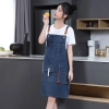 2025 upgrade canvas  fabric baker apron waiter apron household long apron Color color 4
