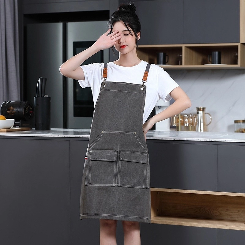 2025 upgrade Europe design canvas  fabric baker apron waiter apron household long apron