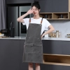 2025 Premium European-Style Canvas Baker Apron - Durable Long Kitchen & Waiter Apron
