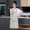 2025 upgrade Europe design canvas  fabric baker apron waiter apron household long apron Color color 1