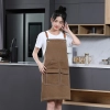 2025 upgrade Europe design canvas  fabric baker apron waiter apron household long apron Color color 2