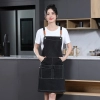 2025 upgrade Europe design canvas  fabric baker apron waiter apron household long apron Color color 5