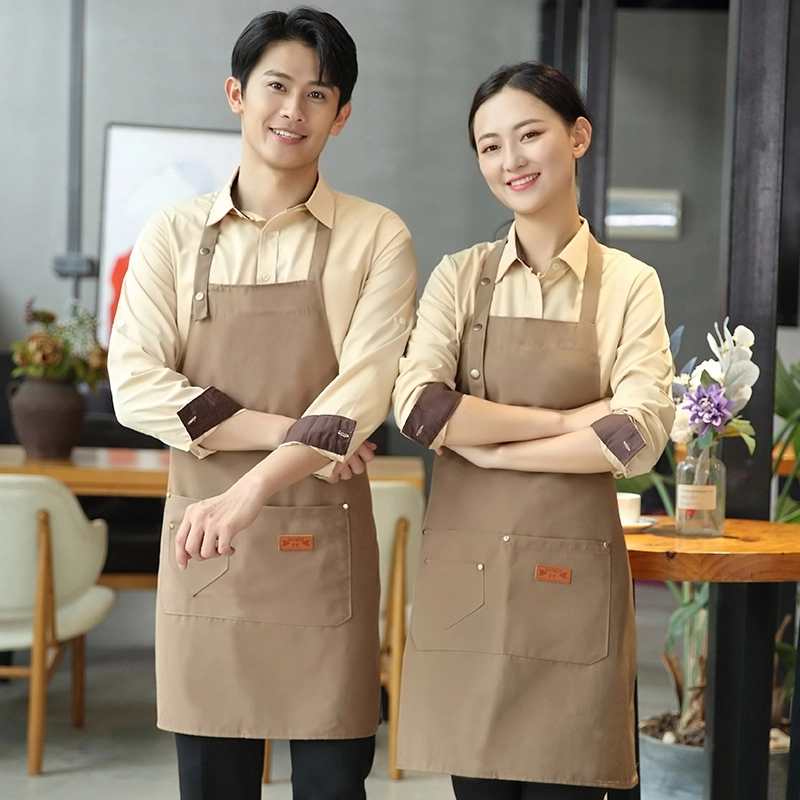 2025 fashion pure color halter apron kitchen water proof apron