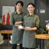 2025 fashion pure color halter apron kitchen water proof apron