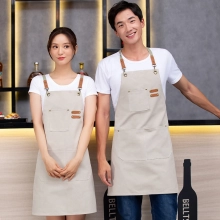 2022 fashion denim young  halter apron kitchen water proof apron uniform