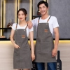 2025 fashion denim young  halter apron kitchen water proof apron uniform Color color 3