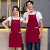 2025 fashion upgraded black denim young  halter apron cafe water proof apron uniform Color color 2
