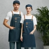2022 Europe America fashion denim fruit store apron household halter apron cafe pub waiter  apron