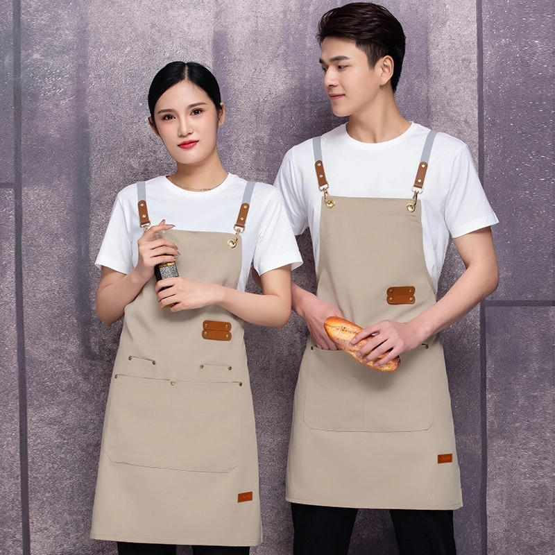 2025 Asian fruit store apron halter apron cafe pub waiter apron canvas fabric