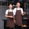 2022 Asian  fruit store work apron mid-length  halter apron cafe pub waiter  apron denim fabric Color color 3