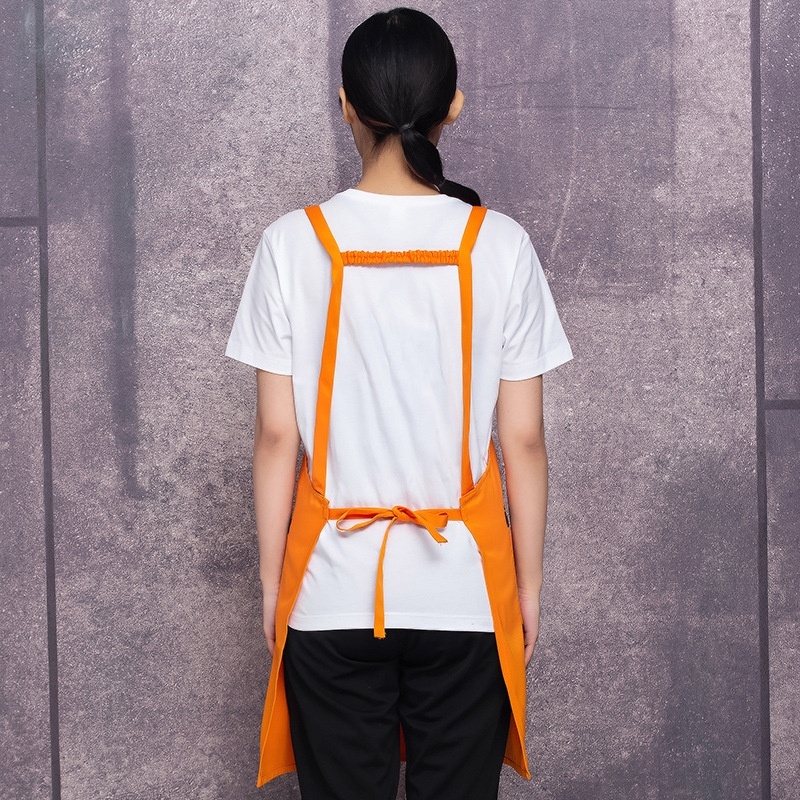 2022 high quality orange work apron chef halter apron waiter apron