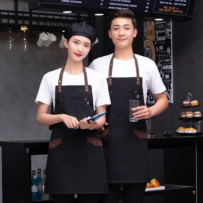 2025 nvay color breathable fabric restaurant staff work apron chef halter apron