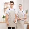 2025 simple  breathable fabric restaurant work apron chef halter apron