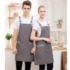 2022 simple  breathable fabric restaurant work apron chef halter apron Color color 1