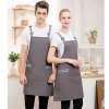2025 simple  breathable fabric restaurant work apron chef halter apron Color color 1